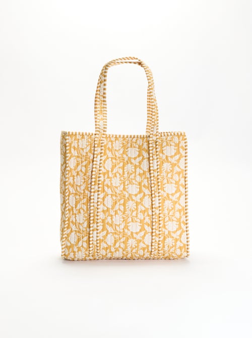 Sac cabas matelassé motif indienne - Kiabi