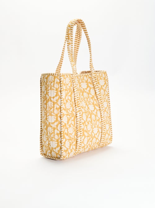 Sac cabas matelassé motif indienne - Kiabi