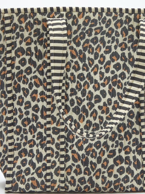 Sac cabas matelassé motif léopard - Kiabi