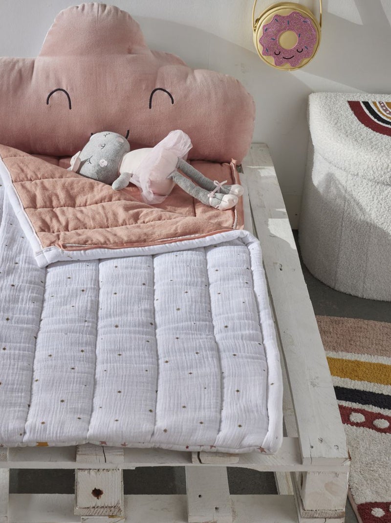 Sac de couchage en coton blanc/rose Kiabi