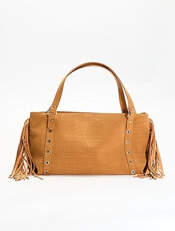 Sac de forme hobo avec franges