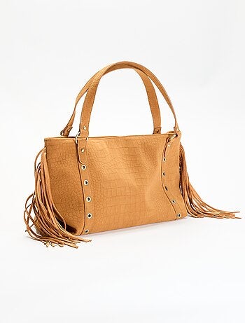 Sac de forme hobo avec franges