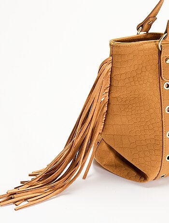 Sac de forme hobo avec franges