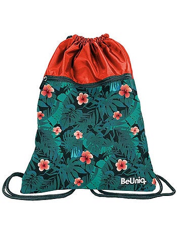 Sac de plage à cordon floral 45 cm avec poche zippée CMP