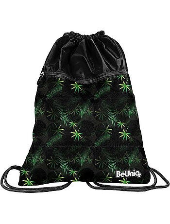 Sac de sport à cordon CMP vert à motif feuilles botaniques 45 cm