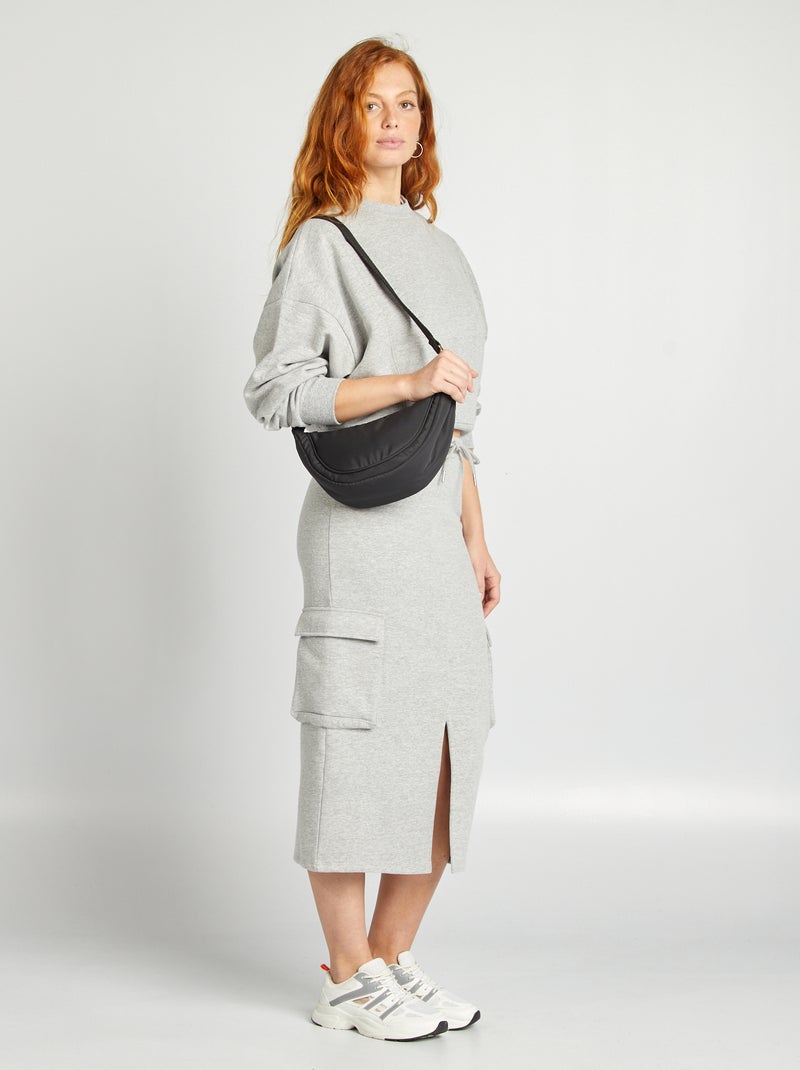 Sac demi lune en nylon Noir - Kiabi