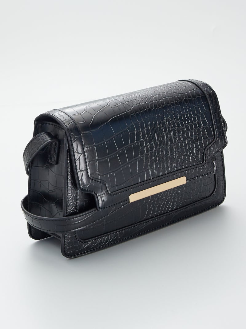 Sac effet 'croco' noir - Kiabi