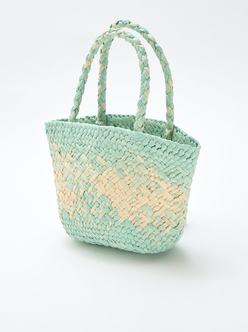 Sac en papier tressé Vert - Kiabi