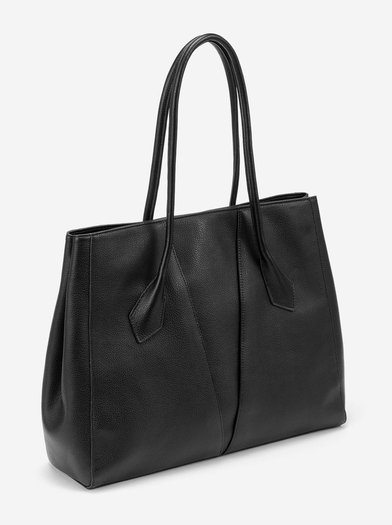 Sac forme cabas en simili Noir - Kiabi