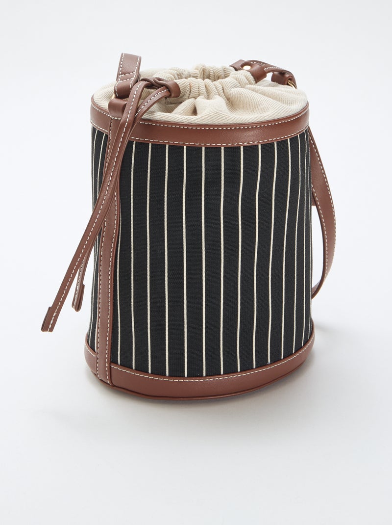 Sac forme seau en tissu Noir - Kiabi