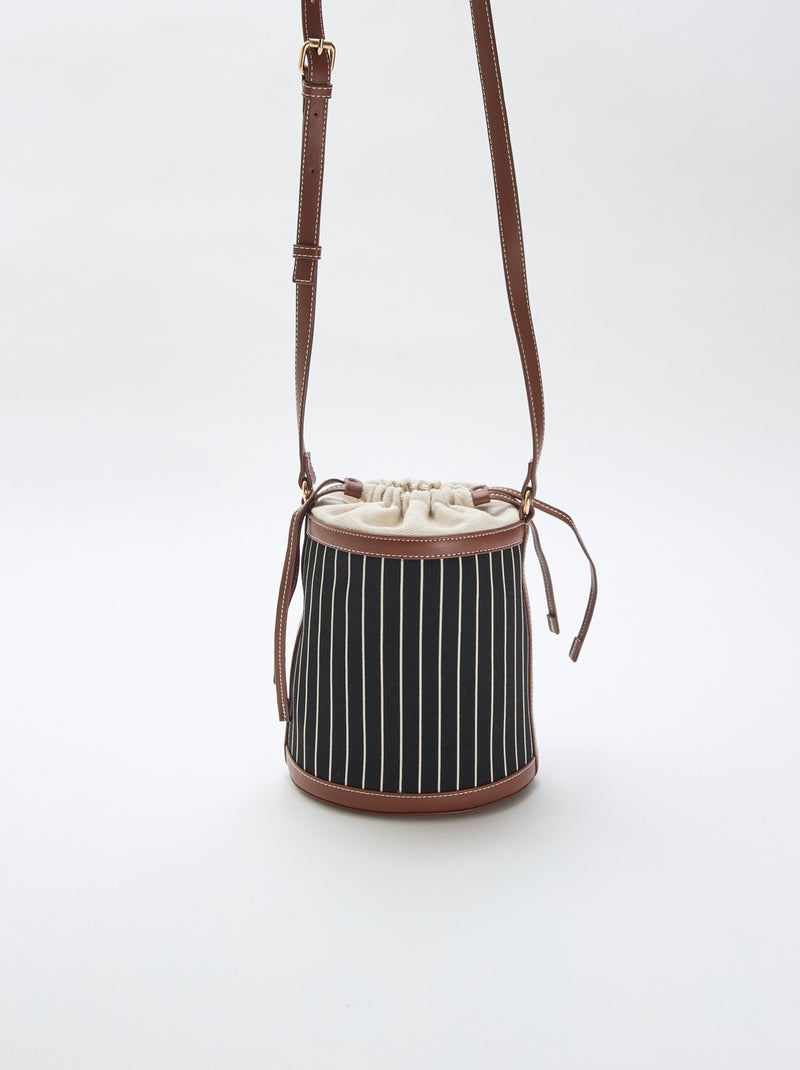 Sac forme seau en tissu Noir - Kiabi