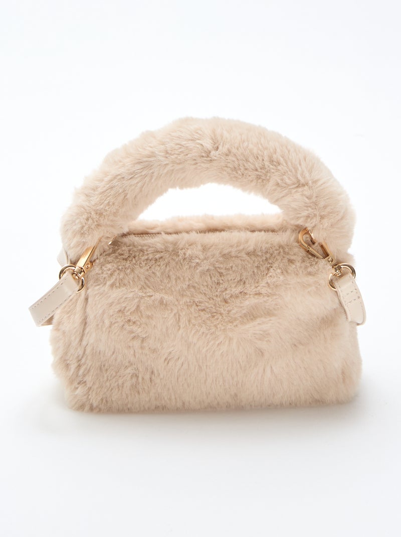 Sac imitation fausse fourrure Beige - Kiabi