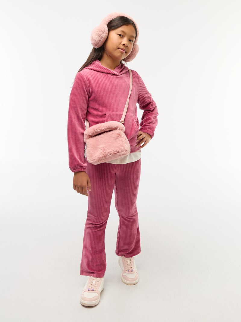 Sac imitation fausse fourrure Rose - Kiabi