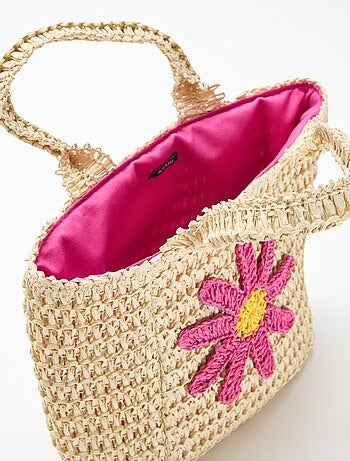 Sac panier avec patch fleur