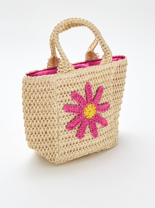 Sac panier avec patch fleur - Kiabi