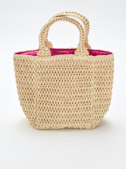 Sac panier avec patch fleur - Kiabi