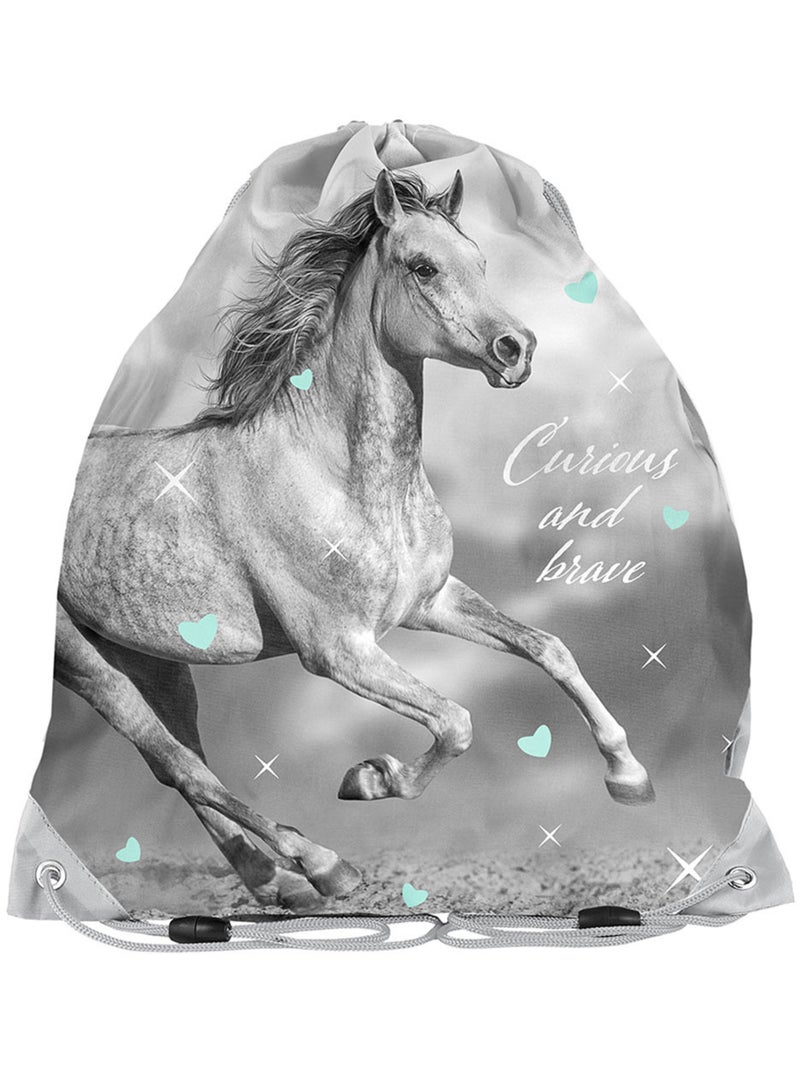 Sac piscine à cordon cheval Brave 38 cm – Gris Multicolore Blanc - Kiabi
