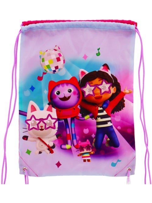 Sac piscine à cordons 'Gabby's Dollhouse' dégradé violet rose 42 cm GABBY ET LA MAISON MAGIQUE - Kiabi
