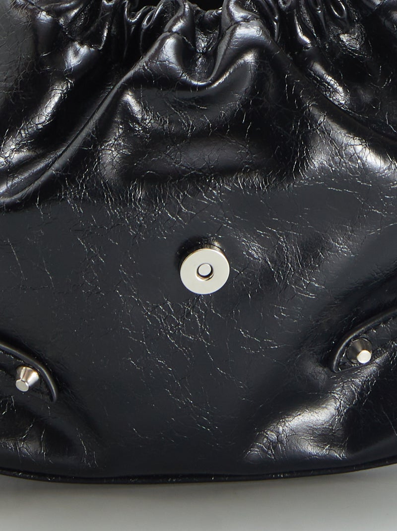 Sac seau en simili vernis Noir - Kiabi