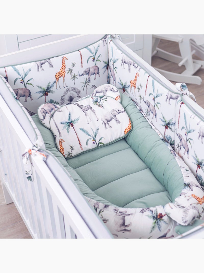 Safari gewatteerd babynest bedverkleiner Watergroen - Kiabi