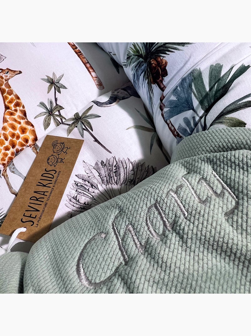 Safari gewatteerd babynest bedverkleiner Watergroen - Kiabi