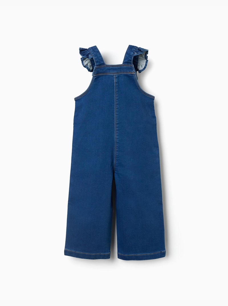 Salopette à jambe large en jean avec poches Bleu Bleu - Kiabi