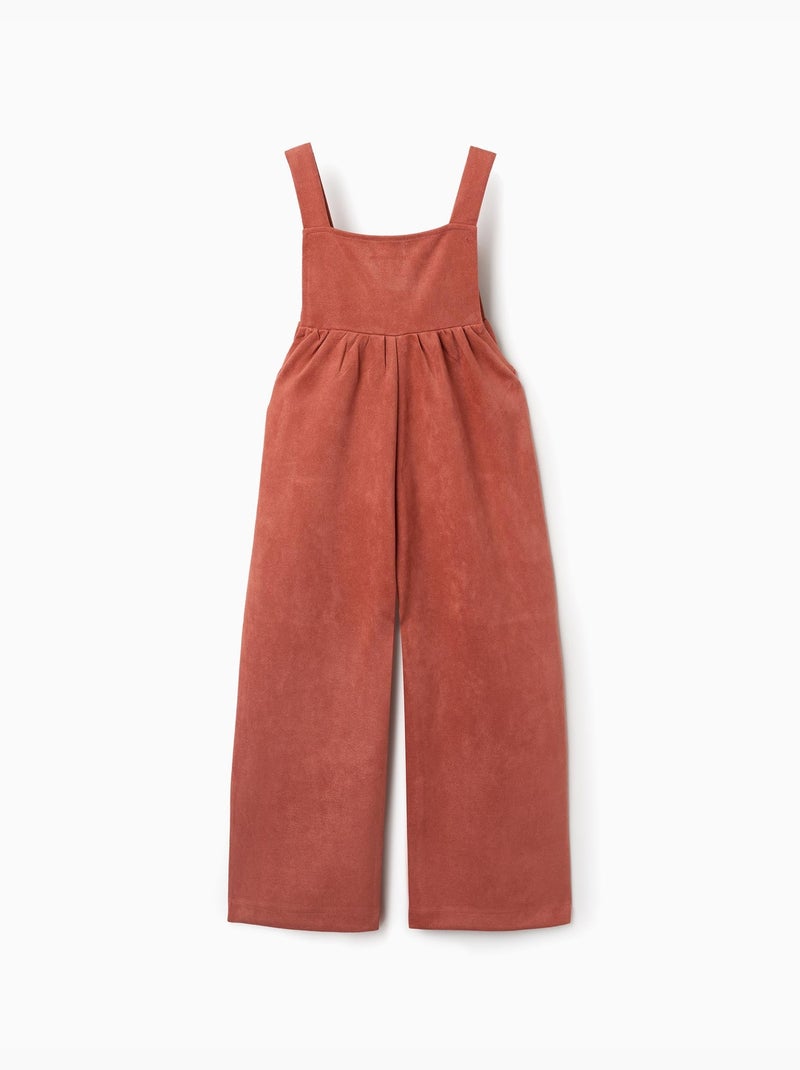 Salopette à jambe large en maille interlock avec poches Marron - Kiabi