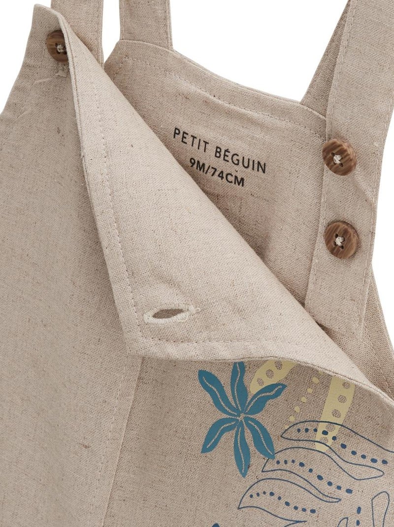 Salopette b?b? en lin m?lang? Moka Beige - Kiabi