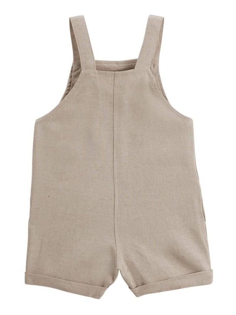Salopette b?b? en lin m?lang? Moka Beige - Kiabi