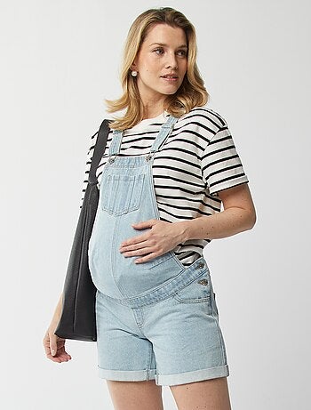 Salopette courte en jean de maternité