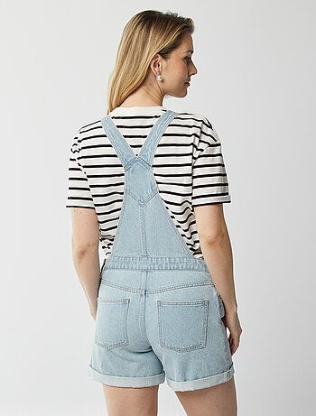 Salopette courte en jean de maternité