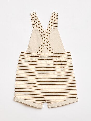 Salopette courte en molleton non gratté avec bretelles en coton