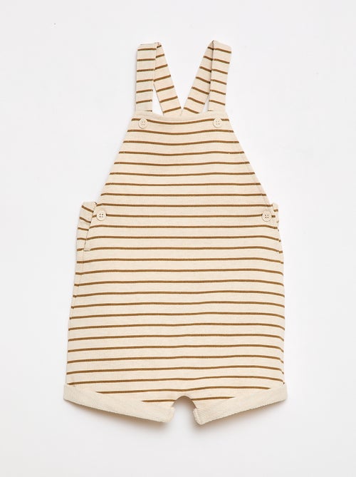 Salopette courte en molleton non gratté avec bretelles en coton - Kiabi