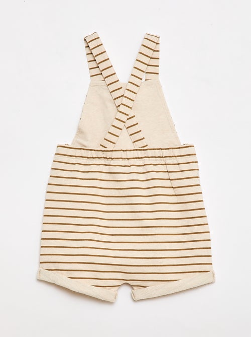 Salopette courte en molleton non gratté avec bretelles en coton - Kiabi