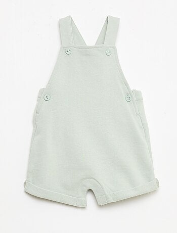 Salopette courte en molleton non gratté avec bretelles en coton