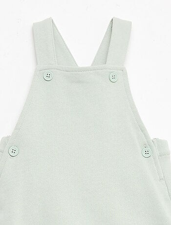 Salopette courte en molleton non gratté avec bretelles en coton