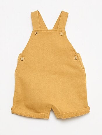 Salopette courte en molleton non gratté avec bretelles en coton