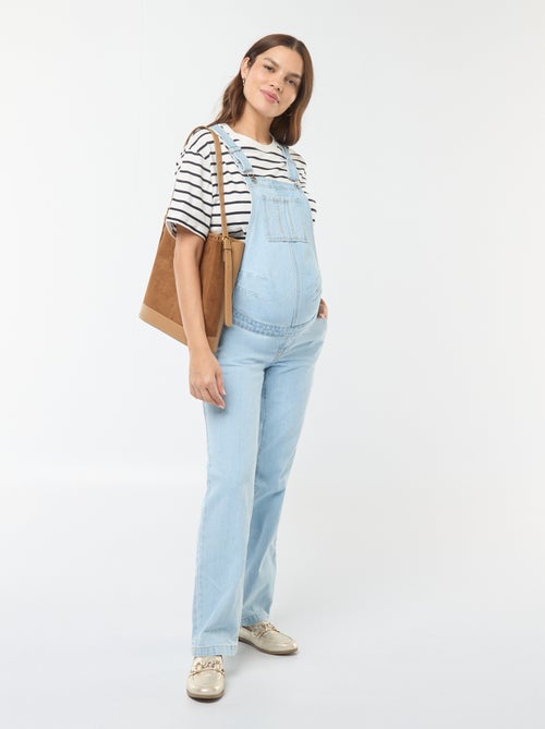 Salopette de grossesse en denim stretch - Kiabi