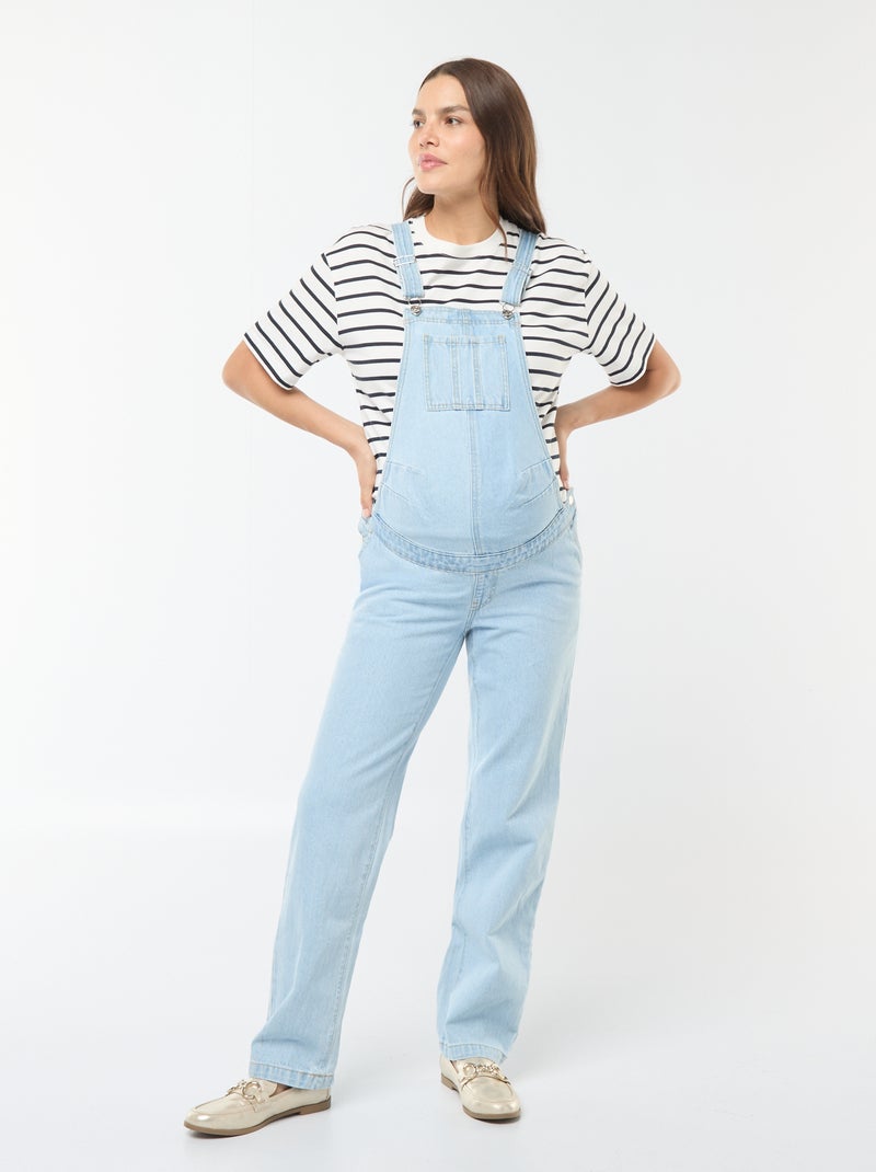 Salopette de grossesse en denim stretch Bleu - Kiabi