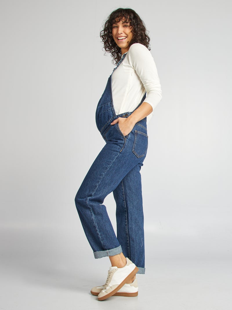 Salopette de grossesse en denim stretch Bleu - Kiabi