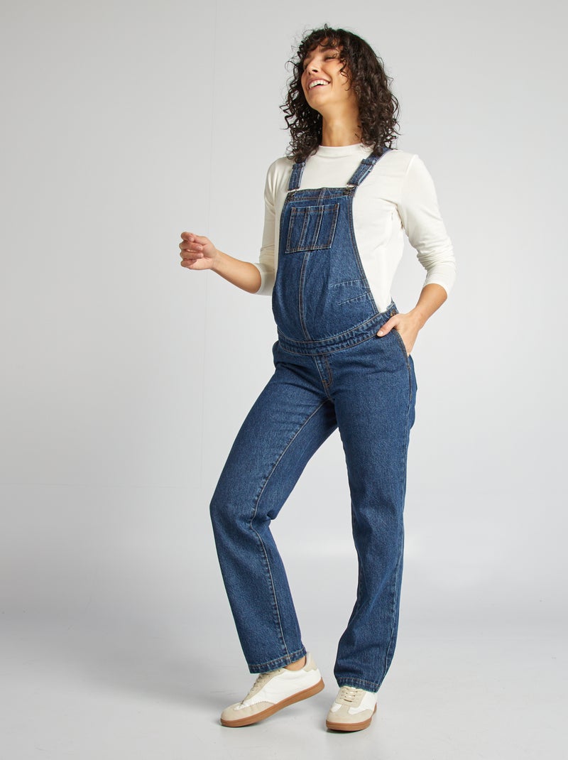 Salopette de grossesse en denim stretch Bleu - Kiabi