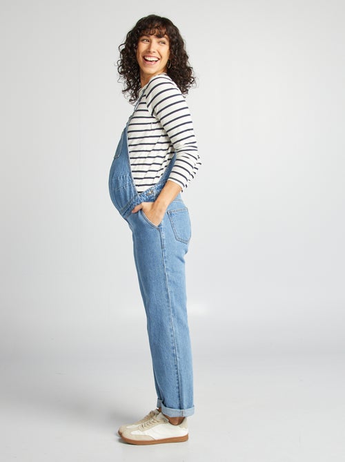 Salopette de grossesse en denim stretch - Kiabi