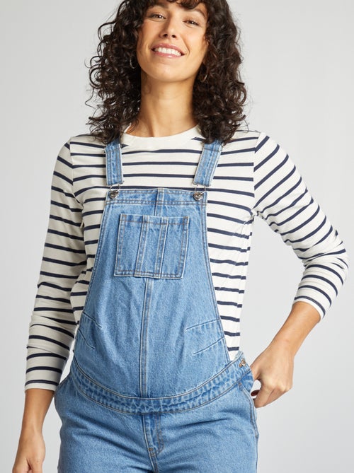 Salopette de grossesse en denim stretch - Kiabi