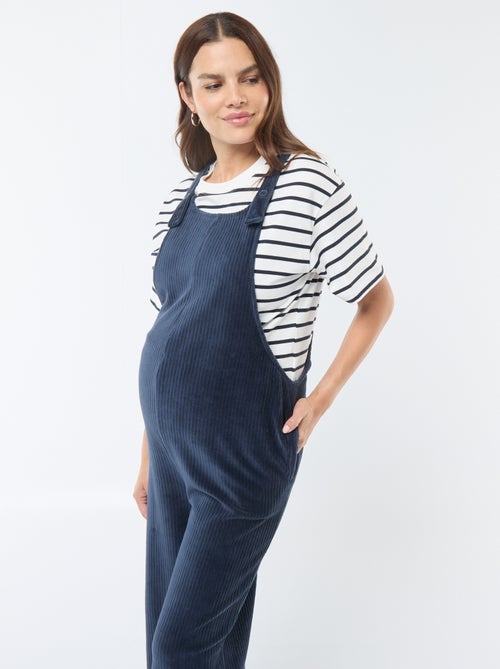 Salopette de maternité en velours - Kiabi