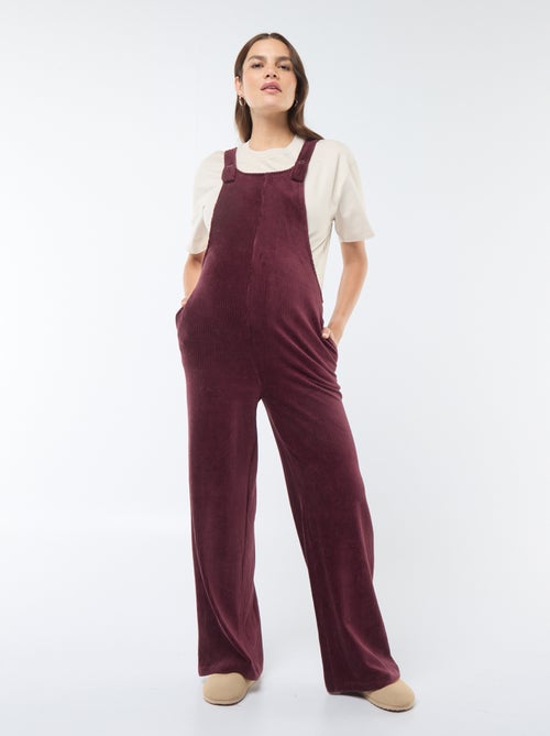 Salopette de maternité en velours - Kiabi