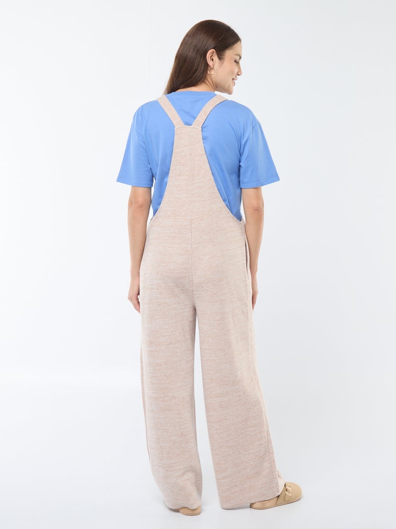 Salopette de maternité en velours doux Beige - Kiabi