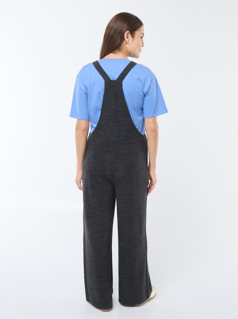 Salopette de maternité en velours doux Gris foncé - Kiabi