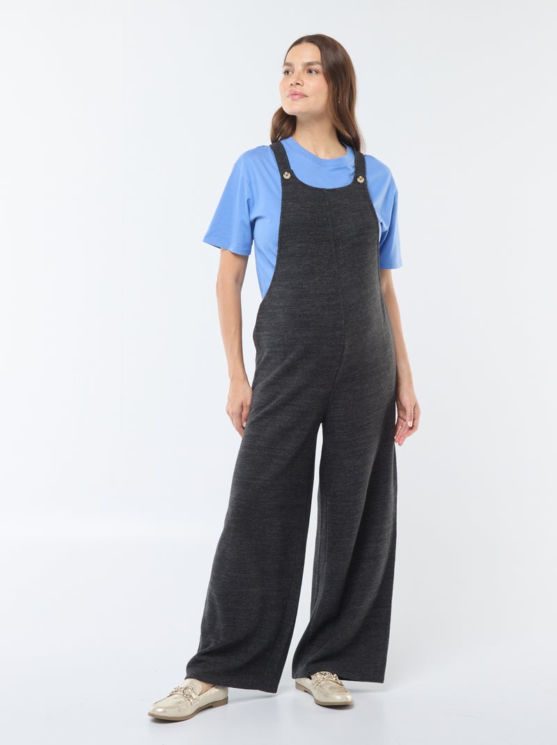 Salopette de maternité en velours doux Gris foncé - Kiabi