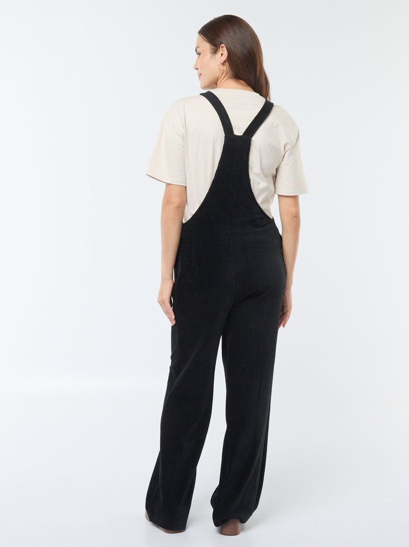 Salopette de maternité en velours Noir - Kiabi