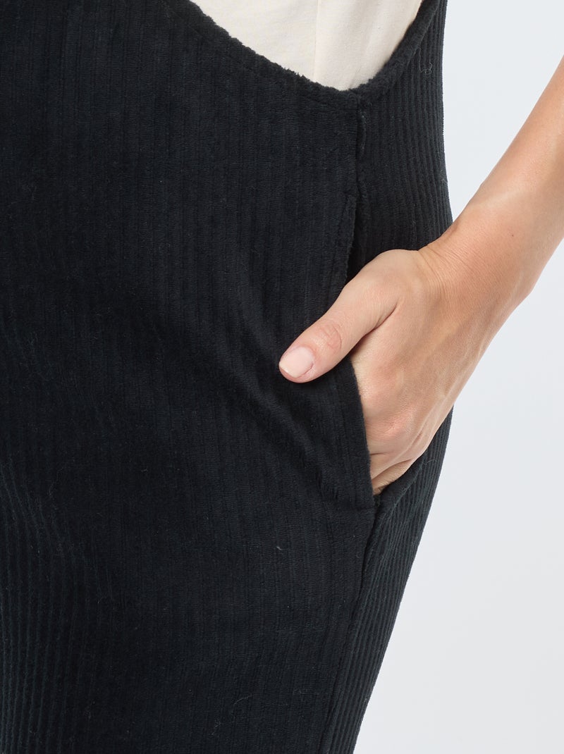 Salopette de maternité en velours Noir - Kiabi